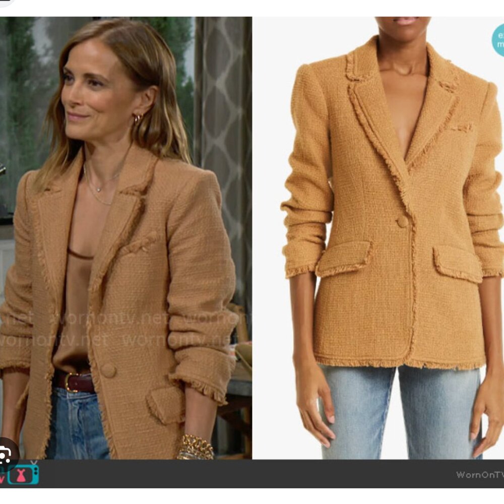 Cinq à Sept Camel Textured Blazer - Picture 3 of 12